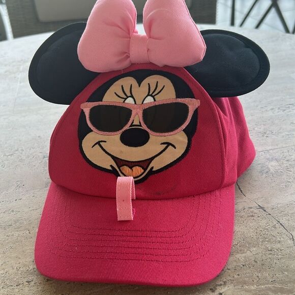 Pink Minnie Mouse Cap with Bow pls note mail rain on front - Picture 3 of 4